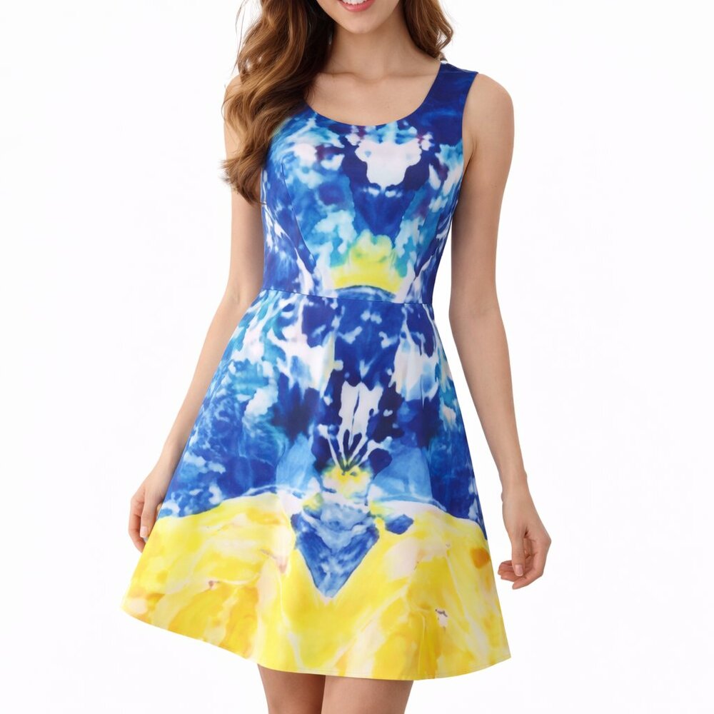CYNTHIA ROWLEY Watercolor Print Dress